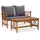 vidaXL Garten-Lounge-Set 2-tlg. grau/silber