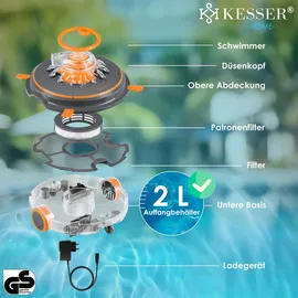 Kesser Poolroboter Aqua-9000 Anthrazit/Orange inkl. Transporttasche