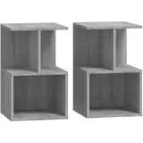 vidaXL Nachtschrank 2 Stk. 35 x 35 x 55 cm Grau