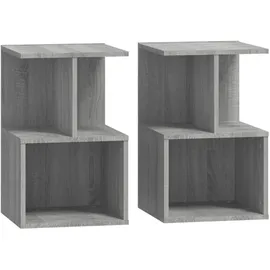 vidaXL Nachtschrank 2 Stk. 35 x 35 x 55 cm Grau
