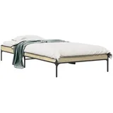 vidaXL Bettgestell Sonoma-Eiche 90x200 cm Holzwerkstoff und Metall