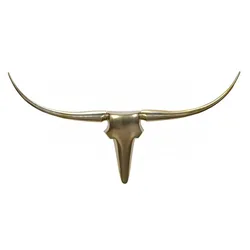 Kadima Design Deko Geweih Bull `L`, Aluminium - Exklusive Wanddekoration. Gold, 125x10x60 cm