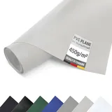 ANKO Planen PVC-Plane, LKW Plane, 450g/m2, Bache, Schutzplane, Abdeckplane, Meterware- ohne Ösen- 3m x 12m, Lichtgrau RAL7035) - Hellgrau