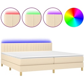 vidaXL Boxspringbett mit Matratze & LED Dunkelgrau 80x200 cm Stoff