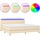 vidaXL Boxspringbett mit Matratze & LED Dunkelgrau 80x200 cm Stoff