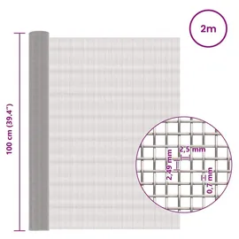 vidaXL Mesh Bildschirm 100 x 200 cm Silber/Edelstahl