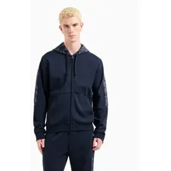 EA7 für Herren. 7M000209_AF12660 Sweatshirt mit Kapuze Marinefarbenes Gemisch (L), Lässig, Baumwolle, Langarm