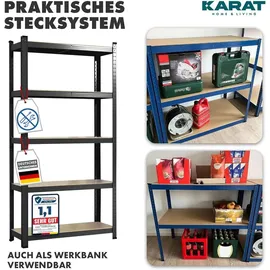 Karat Schwerlastregal Stahl 180 x 90 x 40 cm schwarz 2er Set