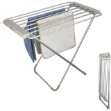 Fishtec Elektrischer beheizter Wäschetrockner 8 Stangen - Handtuchtrockner - Handtuchhalter - Praktik - 95 X 63 X 74 cm - Aluminium gebürstet