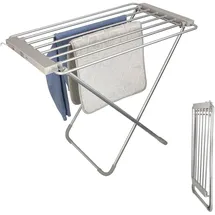 Fishtec Elektrischer beheizter Wäschetrockner 8 Stangen - Handtuchtrockner - Handtuchhalter - Praktik - 95 X 63 X 74 cm - Aluminium gebürstet