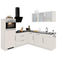 wiho Küchen Winkelküche »Cali«, mit E-Geräten, Stellbreite 210 x 220 cm beige