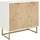 Beliani Skandinavisches Sideboard MDF Holzfurnier 2 Türen mit Regalen Schlafzimmer Aufbewahrungslösung Weiß und helles Holz Alaska