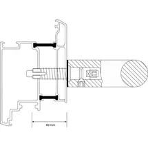 kws kitchenware station Befestigungszubehör S23 einseitig M8 x 60  grau/silber