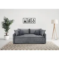 Schlafsofa INOSIGN "Potsdam" Sofas Gr. B/H/T: 218cm x 97cm x 96cm, Samt, grau (anthrazit) mit Boxspringaufbau, Bettfunktion & Bettkasten, Dauerschlafsofa