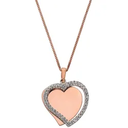 Kette mit Anhänger FIRETTI "Schmuck Geschenk Silber 925 Halskette mit deinem Namen", rosa (roségoldfarben, kristallweiß), Halsketten, Damen, Silber 925 (Sterlingsilber), L: 46cm, mit Zirkonia (synth.)
