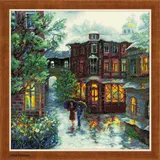 Riolis Riolis, Zählmuster Kreuzstich-Set Regnerischer Sommer, Baumwolle, Mehrfarbig, 30 x 30 x 0.1 cm