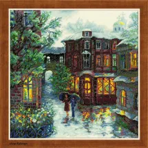 Riolis Riolis, Zählmuster Kreuzstich-Set Regnerischer Sommer, Baumwolle, Mehrfarbig, 30 x 30 x 0.1 cm