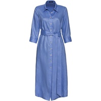 Highmoor Hemdblusenkleid Maxi-Leinenkleid blau 40