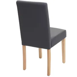 Mendler 4er-Set Esszimmerstuhl Stuhl Küchenstuhl Littau MVG-zertifiziert ~ Kunstleder, grau matt, helle Beine