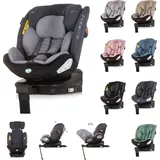 Chipolino Kindersitz Tourino i-Size (40-150cm) Isofix, höhenverstellbar, drehbar grau hellgrau