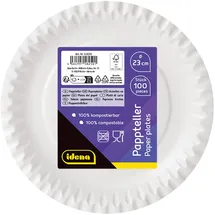 IDENA Partyteller 100 St. Ø 23 cm Weiß