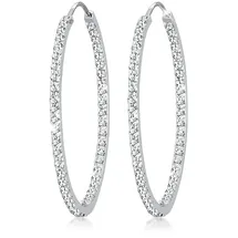 Elli Creolen PREMIUM Weiß 925 Sterling Silber