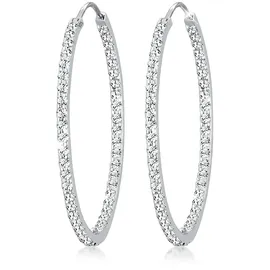 Elli Creolen PREMIUM Weiß 925 Sterling Silber