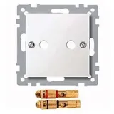 Merten Zentralplatte mit High-End Lautsprecher-Steckverbinder, System M polarweiß glänzend