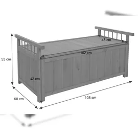 Mendler Aufbewahrungstruhe HWC-O13, Gartentruhe Auflagenbox Truhe, Tanne Holz FSC® 53x108x60cm ~ natur