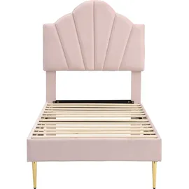 Flieks Polsterbett 90 x 200 cm Massivholz rosa