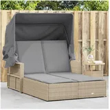 vidaXL Doppel-Sonnenliege 200 x 130 x 150 cm Beige