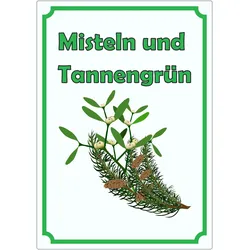 Misteln und Tannengrün Aufkleber Hochkant A1 (594x841mm)