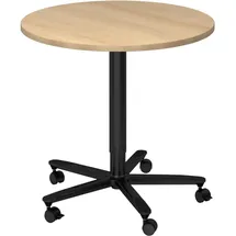 bümö Säulenhubtisch 80 x 74 x 80 cm Eiche/schwarz