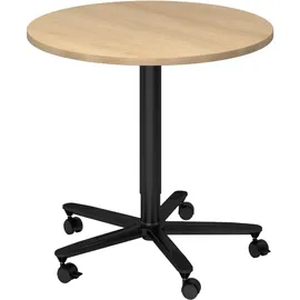 bümö Säulenhubtisch 80 x 74 x 80 cm Eiche/schwarz