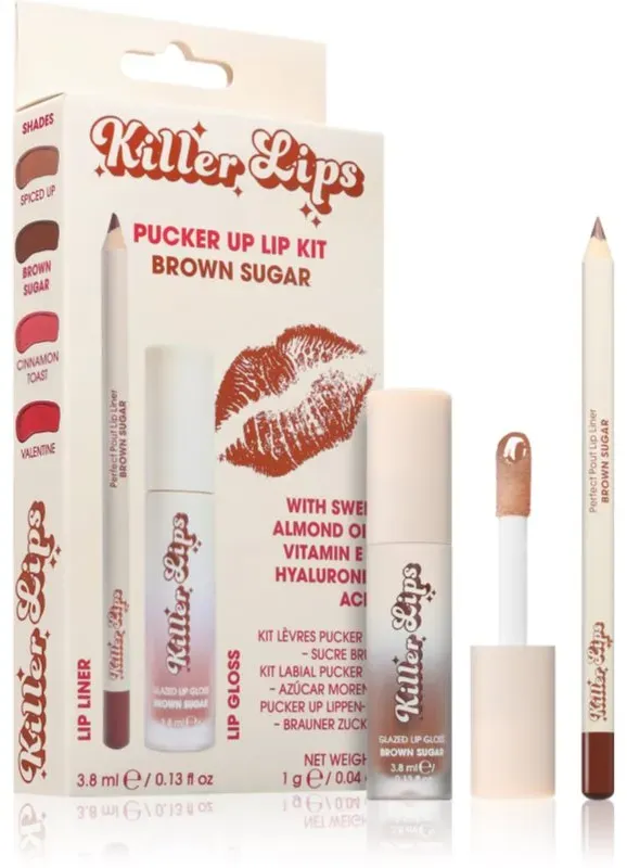 Killer Lips Pucker Up Lip Kit Set für Lippen für Damen Brown Sugar