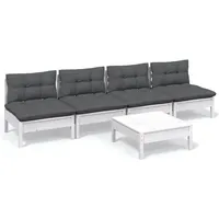 vidaXL Garten-Lounge-Set 5-tlg. weiß