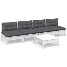 vidaXL Garten-Lounge-Set 5-tlg. weiß