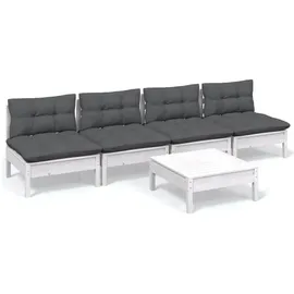 vidaXL Garten-Lounge-Set 5-tlg. weiß