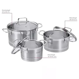 Proficook PC-KTS 1223 Topfset 6tlg + Kochtopf, Silber