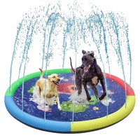Hundepool,Planschbecken für Hunde,Sommer Outdoor Garten Spielmatte Planschbecken Wasserspielzeug,170cm Faltbare Sprinkler Pad für große kleine Hunde,Haustiere und Kinder