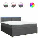 vidaXL Boxspringbett 180 x 200 cm Dunkelgrau