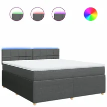 vidaXL Boxspringbett 180 x 200 cm Dunkelgrau