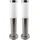 ETC Shop Sockelleuchte Edelstahl 7,6x45 cm 2er Set silber