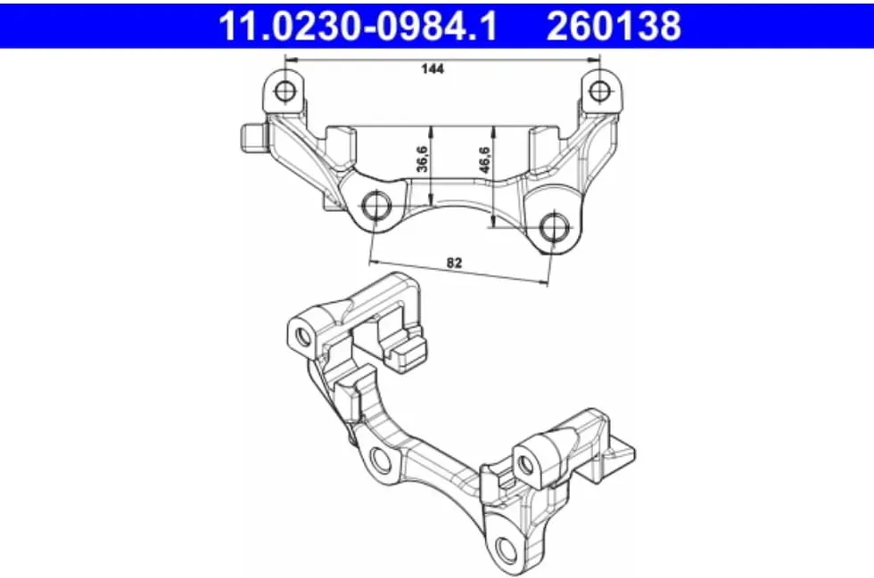 Halter Bremssattel ATE 11.0230-0984.1 für Renault Latitude