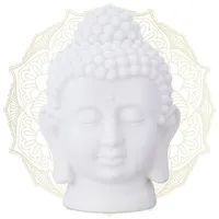 Relaxdays 2 x Buddha Kopf, Weiß