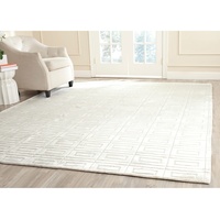 SAFAVIEH Glam Wohnzimmer, Esszimmer, Schlafzimmer - Mirage Collection, Kurzer Flor, Perle, 183 X 274 cm