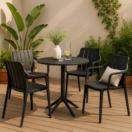 vortivo Gartenstuhl 8er Set 200 x 200 x 200 cm schwarz