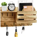 Moderner Schlüsselschrank Aus Holz Mit Ablage – Schlüsselorganizer Mit 7 Schlüsselhaken – Für Wohnzimmer, Schlafzimmer, Küche