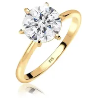 Elli Verlobungsring Verlobungsring Weiß 925 Silber, mit Kristallen von Swarovski® silberfarben 56 mm