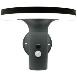 Expo Börse - Wandlampe mit Bewegungsmelder LED Solarleuchte Haustürlampe Fassadenleuchte anthrazit Gartenlampe, 250lm, kaltweiß, BxH 24x21 cm